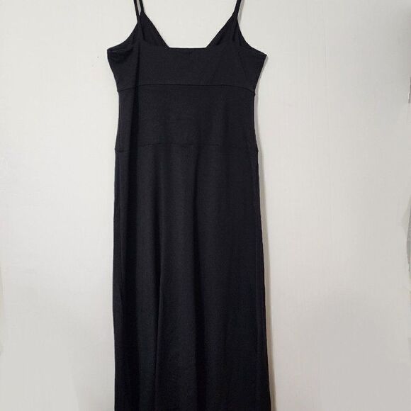 SUSANA MONACO - Size L -  Sweetheart Ruched A-Line Midi Front Slit Dress Black - Picture 4 of 6